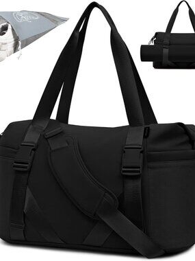 Women's Gym Yoga Duffle Bag with Shoe Pouch,Multi-Purpose Overnight Travel Bag f